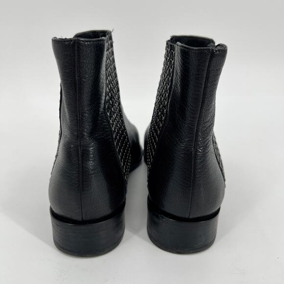 Diane Von Furstenberg Jena Chelsea Boots Womens 7M Black Leather Studded Ankle - Picture 5 of 11